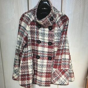 Paul Smith Red and Cream Plaid Cape